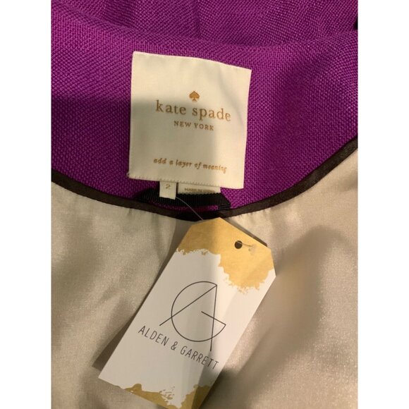 Kate Spade Purple Cropped Open Front Jacket, Size 2 - Picture 5 of 5